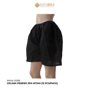 MNW-009B - CELANA PENDEK SPA HITAM (12 PCS/PACK)